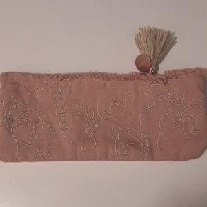 FRINGE STUDIO Embroidered Bag/Case -PinkPeach Canvas